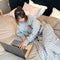 Korean Striped Rainbow Fruit Pyjamas Sleeve Length Adorable Cartoon Pajamas Outdoor Loose Women Sleepwear