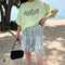 Img 9 - Dye Wide Leg Shorts Women Summer Thin High Waist Loose Straight Slim Look Casual Holiday Pants Bermuda