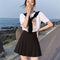 Img 1 - Pleated Women A-Line High Waist Slim-Look Black White Anti-Exposed Summer Skirt