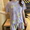 Img 3 - Sets Korean Adorable Loungewear Women Loose Thin Summer Short Sleeve T-Shirt Shorts Pajamas