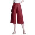 Img 1 - Cotton Blend Cropped Pants Women Summer Loose Wide Leg Straight Casual Pants