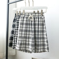 Img 2 - Chequered Shorts Women Summer Plus Size Loose Casual Pants High Waist Straight Thin Bermuda