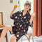 Pajamas Women Summer Silk Short Sleeve Cartoon Student Thin Adorable Sweet Look Loungewear Two-Piece Sets Sleepwear