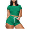 Img 5 - Europe Women Trendy Casual Sexy Drawstring Strap Short Pants Sets Two-Piece