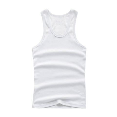 Img 4 - Men Tank Top Indoor Cotton Fitted White Sporty Slim Look Under Tank Top