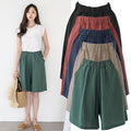 Img 1 - Bermuda Shorts Women Summer Solid Colored Casual Loose Plus Size Thin Wide Leg Pants