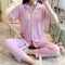 ins Lapel Pajamas Women Cardigan Sleeve Length Pants Korean Loungewear Two-Piece Sets Sleepwear