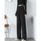 Img 3 - Black Suit Pants Women Summer Straight Loose High Waist Drape Thin Casual Floor Length Wide-legged