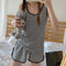 IMG 110 of Padded Pajamas Sets Summer Tank Top Innerwear One Piece Outdoor Loungewear Sleepwear