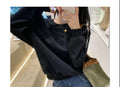 IMG 119 of Zipper Bare Shoulder Sweatshirt Women Long Sleeved insLoose Solid Colored Plus Size Outerwear