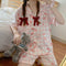 IMG 112 of Short Sleeve Pajamas Women Summer Sets Student Loungewear Two-Piece Adorable Loose Popular ins Sleepwear