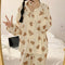 IMG 103 of Pajamas Women Long Sleeved Korean Sweet Look Adorable Teens Student Outdoor Pants Loungewear Two-Piece Sets Sleepwear