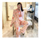 IMG 142 of Streaming Popular Casual Pajamas Women Cardigan Sleeve Length Pants Europe Loungewear Sets Sleepwear