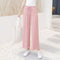 Img 9 - Ice Silk Knitted Wide Leg Pants Women Summer Drape Straight High Waist Loose Student Casual