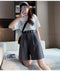 IMG 120 of Suits Mid-Length Shorts Women Summer Loose Plus Size Outdoor High Waist Straight Hong Kong Casual Pants Shorts