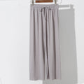Img 5 - Ice Silk Ankle-Length Wide Leg Women High Waist Drape Thin Loose Slim-Look All-Matching Straight Petite Casual Pants