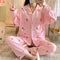 Popular Streaming Pajamas Women Lapel Cotton Long Sleeved Trendy Western Cardigan Loungewear Sets Sleepwear