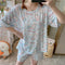 IMG 117 of Pajamas Women Summer Short Sleeve Shorts Cartoon Casual Outdoor Round-Neck Loungewear Sets Sleepwear