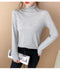 IMG 155 of Black Round-Neck Half-Height Collar Undershirt Women Slim Look Solid Colored Under Long Sleeved Tops Outerwear