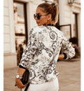 IMG 104 of Popular Slim Look Long Sleeved Printed Short Jacket Cardigan Women Outerwear
