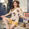 Pajamas Women Summer Short Sleeve Korean Student Thin Plus Size Adorable Cartoon Outdoor Loungewear Sets Sleepwear