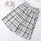 Img 8 - Chequered Shorts Women Summer Plus Size Loose Casual Pants High Waist Straight Thin Bermuda