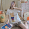 Summer Pajamas Women Short Sleeve Shorts Sweet Look Adorable Teens Cartoon Korean Loose Loungewear Sets Sleepwear