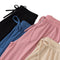 Img 5 - Ice Silk Wide Leg Pants Women Summer High Waist Thin Drape Loose Floor Length Casual Straight Long