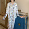 IMG 122 of Pajamas Women Adorable Cartoon Long Sleeved Loose Thin Loungewear Two-Piece Sets Outdoor Sleepwear