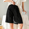 Img 3 - Mid-Length Suits Shorts Women Summer Wool Loose Thin High Waist A-Line Drape Slim Look Wide Leg Straight Hong Kong Pants Bermuda Shorts