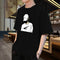 Img 6 - Summer Men Mid-Length Tops Student Loose Plus Size Hong Kong Short Sleeve T-Shirt