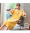 IMG 200 of Teens Loose Summer Cotton Thin Pyjamas Pajamas Casual Cartoon Round-Neck Short Sleeve Loungewear Sleepwear