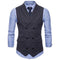Business Chequered Suits Vest Slim Look Trendy Double-Breasted Outerwear