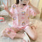 Pajamas Women Summer Loose Plus Size Sweet Look Adorable Student Short Sleeve Shorts Outdoor Korean Loungewear Sets Sleepwear