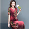 Img 3 - Cooling Ice Silk Mom Round-Neck Printed Trendy Short Sleeve Mid-Length Women Dress