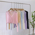 IMG 119 of Country Knitted Cardigan Thin Women Silk Loose Matching Sunscreen Summer Short Tops Long Sleeved Outerwear