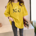 Img 8 - Plus Size Korean Popular Loose Mid-Length T-Shirt Half Sleeved Tops Women INS T-Shirt