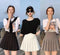 Img 2 - Pleated Women A-Line High Waist Slim-Look Black White Anti-Exposed Summer Skirt