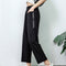 Img 7 - Cotton Blend Wide Leg Pants Women High Waist All-Matching Straight Jeans Loose Casual Ankle-Length Harem