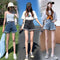 Img 4 - Popular Denim Shorts Women Summer High Waist Slim Look Loose All-Matching Wide Leg Outdoor A-Line Hot Pants