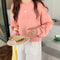 Korean Student Short Loose All-Matching Long Sleeved Sweatshirt Women Alphabets Trendy Tops Outerwear