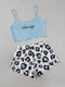 IMG 115 of English HoneyPrinted Strap Tops Leopard Stripes Printed Shorts Loungewear Sets TL Sleepwear