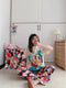 Southeast Asia Popular Women Three-Piece Pajamas Round-Neck Printed Pattern Short Sleeve Summer Casual Loungewear Sleepwear