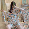 Pajamas Women Summer Loose Plus Size Sweet Look Adorable Student Short Sleeve Shorts Outdoor Korean Loungewear Sets Sleepwear