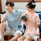 Couple Pajamas Women Summer Cotton Short Sleeve Korean Men Casual Thin Loungewear Two-Piece Sets Sleepwear