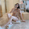 Img 2 - Pajamas Women Summer Loose Plus Size Sweet Look Adorable Student Short Sleeve Shorts Outdoor Korean Loungewear Sets