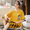 Pajamas Women Summer Cotton Short Sleeve Cropped Pants Loose Plus Size Korean Pregnant Woman Loungewear Sets Sleepwear