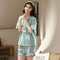 Pajamas Short Sleeve Women Cartoon Knitted Cotton Loungewear Sleepwear