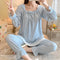 insPopular Streaming Solid Colored Pajamas Women Princess Long Sleeved Outdoor Loungewear Sleepwear