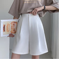 Img 6 - Suits Shorts Women Summer Thin Loose Pants Wide Leg High Waist Straight A-Line Sexy Casual Bermuda